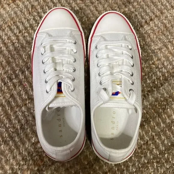 Sandro Paris Flame Canvas Sneakers Size 7 - Picture 5 of 7